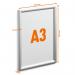 Durable Outdoor Snap Frame Weatherproof Poster Holder Notice Board - A3 Silver 503423
