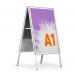 Durable A Board Foldable Pavement Sign Double Sided Snap Frame Stand - A1 Silver 506623