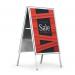 Durable A Board Foldable Pavement Sign Double Sided Snap Frame Stand - A1 Silver 506623