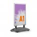 Durable Pavement Sign Heavy Water Base Double Sided Snap Frame Stand - A1 Silver 506723