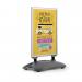Durable Pavement Sign Heavy Water Base Double Sided Snap Frame Stand - A1 Silver 506723