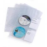 Durable CD/DVD Pockets - 2 Sided Wallet Index for 4 Disks - 10 Pack - A4 Clear 523819