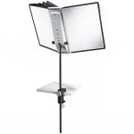 Durable SHERPA DESK CLAMP 10 Display Panel Stand Mount - 10 Panels - A4 Black 581800