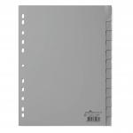 Durable 12 Part Removable Tab Reinforced Punched Index Dividers - A4 - Grey 641010