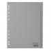 Durable 12 Part Removable Tab Reinforced Punched Index Dividers - A4 - Grey 