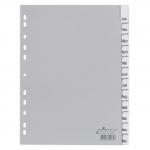 Durable 12 Part Removable Tab Reinforced Punched Index Dividers - A4 - Grey 641010