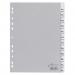 Durable 12 Part Removable Tab Reinforced Punched Index Dividers - A4 - Grey 641010