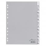 Durable 12 Part Removable Tab Punched Index Dividers - 20 Pack - A4 Grey 641010
