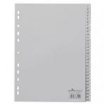 Durable INDEX SET Polypropylene 1-31 with 31 printed tabs/division sheets univ. punching Grey Pack of 10
