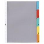 Durable 5 Part Replacable Tab Numbered Colour Coded Punched Index Divider - A4 663019