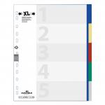 Durable 5 Part Coloured Tab Index Punched File Dividers - A4+ 673727