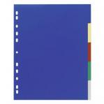 Durable 5 Part Coloured Tab Index Punched File Dividers - A4+ 673727
