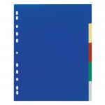 Durable 5 Part Coloured Tab Index Punched File Dividers - A4+ 673727