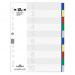 Durable 10 Part Coloured Tab Index Punched File Dividers - A4+ 