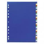 Durable INDEX SET Polypropylene 1-31 with 31 Coloured Tabs/division sheets univ. punching 5 colours Pack of 20