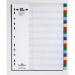 Durable 20 Part Coloured Tab Index Punched File Dividers - A4+ 