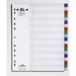 Durable 20 Part Coloured Tab Index Punched File Dividers - A4+ 675927