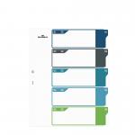 Durable 5 Part Numbered Tab Punched Index Dividers + Cover - A4+ - Colour Coded 679327