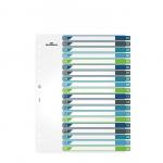 Durable 20 Part Numbered Tab Punched Index Dividers + Cover - A4+ - Colour Coded 679727