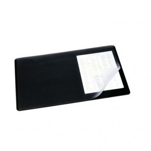 Durable Desk Mat With Clear Overlay 40x53cm Black Pack Of 720201