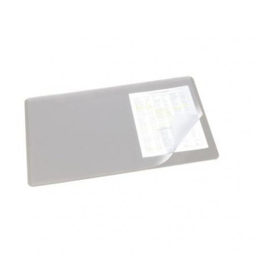 Durable Desk Mat With Clear Overlay 40x53cm Grey Pack Of 720210