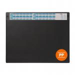 Durable Calendar Desk Mat Clear Overlay Notes Protector Pad - 65x48 cm - Black 722501