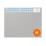 Durable Calendar Desk Mat Clear Overlay Notes Protector Pad - 65x48 cm - Grey 722510