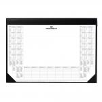 Durable Clear Overlay Calander PC Desk Pad Protector Mat - 65x52 cm - Black 729101