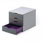 Durable VARICOLOR Desktop Organiser 4 Drawer Colour Coded Modular Storage - A4+ 760427