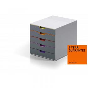 Durable VARICOLOR Desktop Organiser 5 Drawer Colour Coded Modular Storage - A4+ 760527