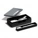 The image shows a grey Durable VARICOLOR stationery organizer case designed as a desk set and tidies. The case features various compartments for storing pens, pencils, and other desk necessities. The design is sleek and durable, with a storage box that can fit easily on any desk.