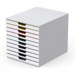 Durable VARICOLOR Desktop Organiser 10 Drawer Colour Coded Modular Storage - A4+ 763027