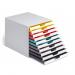 Durable VARICOLOR Desktop Organiser 10 Drawer Colour Coded Modular Storage - A4+ 