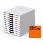 Durable VARICOLOR Desktop Organiser 10 Drawer Colour Coded Modular Storage - A4+ 763027