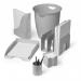 Durable ECO Plastic Pen Pot Pencil Holder Desk Tidy Organiser - 6 Pack - Grey 775910