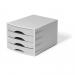 Durable ECO Recycled Plastic Desktop File Organiser 4 Drawer Box - A4+ Grey 