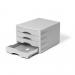 Durable ECO Recycled Plastic Desktop File Organiser 4 Drawer Box - A4+ Grey 