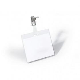 Durable Clip Name Tag ID Badge Card Holders + Inserts - 25 Pack - 60 x 90mm 800319