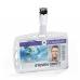 Durable Enclosed Card Security Pass ID Badge Holders with Clip - 25 Pack - Clear 