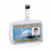 Durable Enclosed Card Security Pass ID Badge Holders with Clip - 25 Pack - Clear 