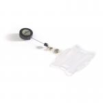 Durable Acrylic Security Pass ID Card Holders with Badge Reel - 10 Pack - Clear 801119