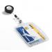 Durable Enclosed Security Pass ID Holder with Badge Reel - 10 Pack - Clear 