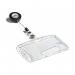 Durable Enclosed Security Pass ID Holder with Badge Reel - 10 Pack - Clear 801219