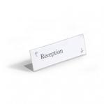 Durable Clear Acrylic Table Place Name Holders and Inserts - 10 Pack - 61x210mm 803119