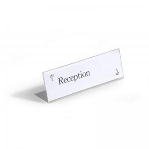 Durable Clear Acrylic Table Place Name Holders and Inserts - 10 Pack -