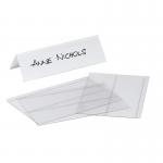 Durable Clear Plastic Table Place Name Holders and Inserts - 10 Pack - 61x210mm 804819