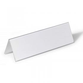 Durable Clear Plastic Table Place Name Holders and Inserts - 25 Pack - 105x297mm 805319