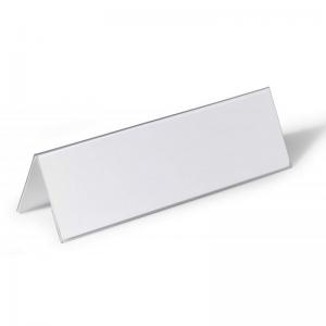 Durable Clear Plastic Table Place Name Holders and Inserts - 25 Pack -