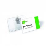 Durable Name Badge with Combi Clip 54x90mm Transparent Pack of 50 810119