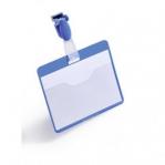 Durable Visitor Badge with Clip 60x90mm Blue Pack of 25 810606